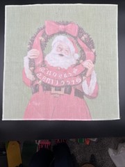Christmas Santa Fabric Square Vintage Santa Joseph Holodook 18”x17.5”
