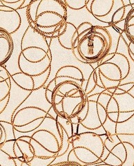 “Spurs & Spirits” Cowboy Lassos, Lasso Fabric! 1yd•BTY•Cotton•Cream•Fast Ship!