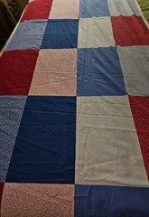 VTG Spring Industries “Quilters Only” Red & Blue Rectangles Cotton Fabric 4 Yrds