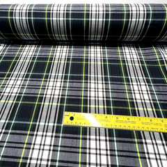 Green White Plaid Poplin P/C Uniform 5.5oz Fabric 61″ W Lot of 2 Yards for $10