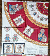 Marcus Bros Grandma’s Gingerbread Christmas Tree Skirt Panel Folk 70″ X 62″