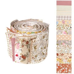 42Pcs Jelly Roll Fabric Strips Soft Cotton Quilting 6.5 x 50 cm, Brown