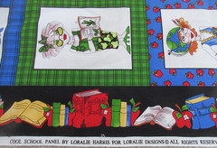 RARE OOP Loralie Harris COOL SCHOOL PANEL Fabric 26 x 44″