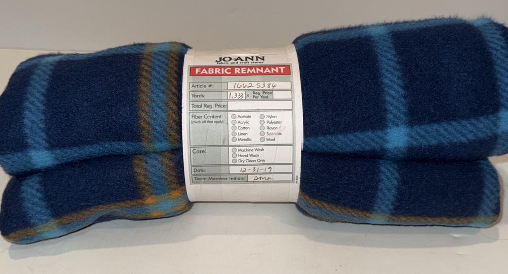 Joann Fabrics Store Unopened Fleece Fabric Remnant 1.333 Yards Blues And Orange