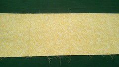 Fabric Concord Leaves Outlined in Lemon Yellow on Light Yellow 42″x 5-1/2″ $1.95
