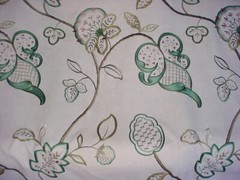 3-3/8Y Brunschwig & Fils BF10440 Hatherleigh Trail Embroidered Linen Fabric