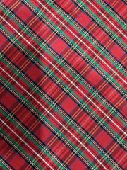 5 Yards 1 Piece Red Multicolor Tartan Plaid Taffeta Fabric Christmas Traditional