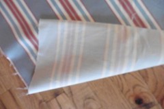 Upholstery Furniture Material Fabric 53″ x 135″ Light Blue Red & Beige Stripes