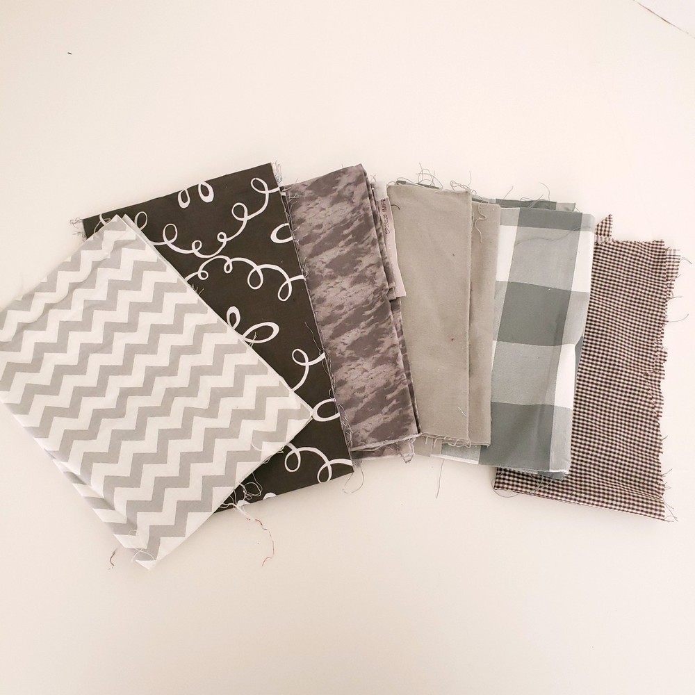 Fabric Scraps For Craft Varies of Sizes n Fabric Types- Color Gray 7oz