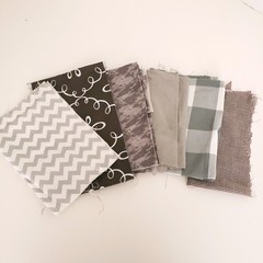 Fabric Scraps For Craft Varies of Sizes n Fabric Types- Color Gray 7oz