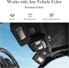 Black Suede Headliner Fabric, 120″ L×60″ W Car Headliner Material, Tela Para Tap
