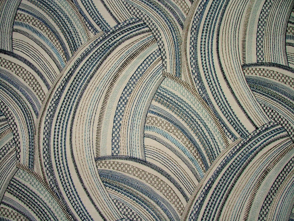 Fabric Remnants Embroidered Woven 75cms iLiv Aqualis Twilight Cushion Upholstery