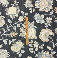 RICHLOOM BRONTE GRAPHITE GRAY JACOBEAN FLORAL MULTIUSE FABRIC BY THE YARD 54″W