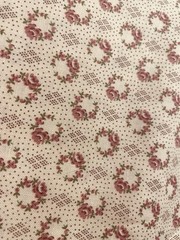 Vintage Light Pink Calico Cotton Quilt Fabric Cabbage Rose BTHY