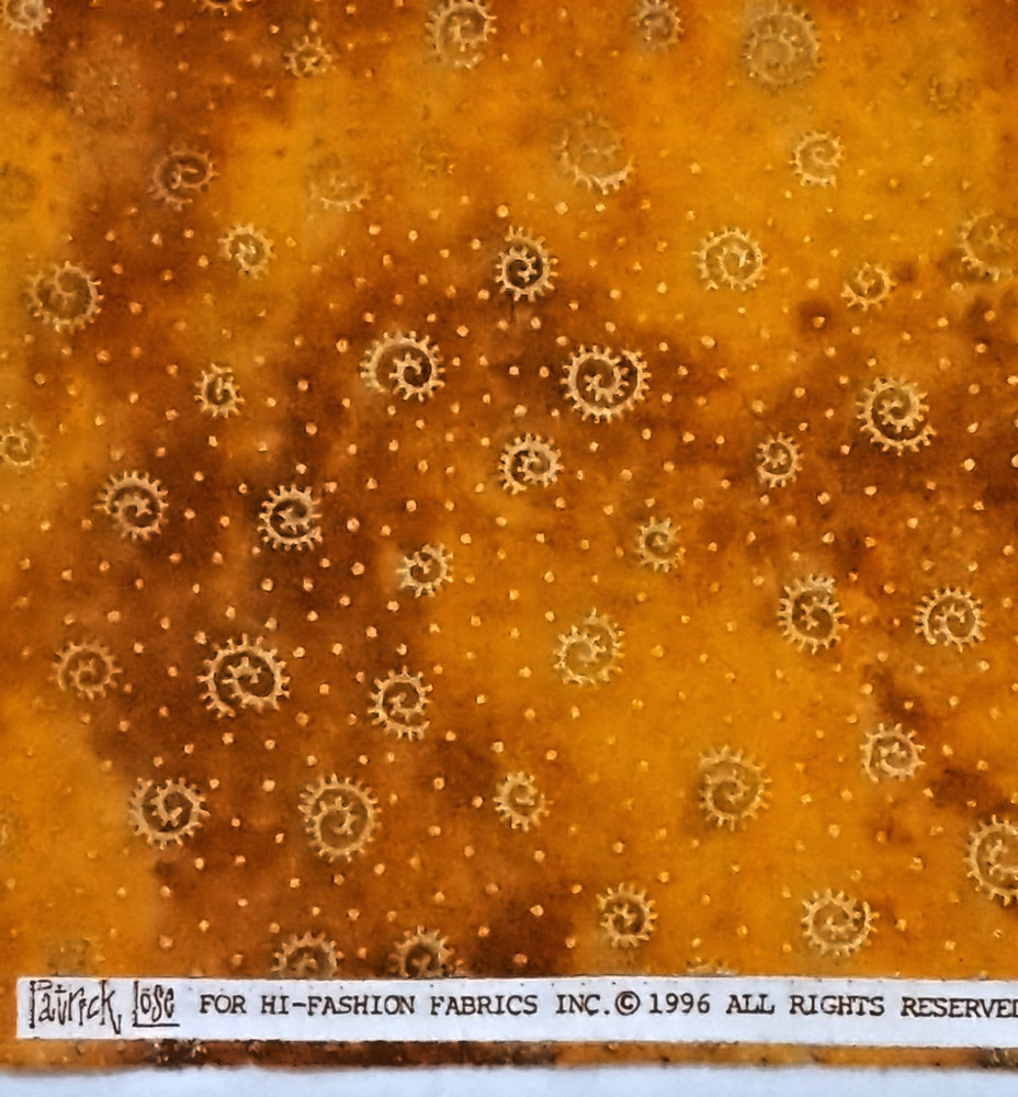Hi-Fashion Fabric Patrick Lose 1996 Vtge Orange Metallic Accents 3 1/3 Yds