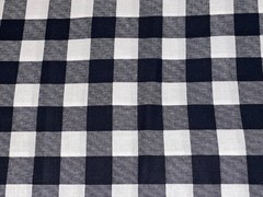 45″ X 44″ Black & White Check Gingham Plaid Cotton Fabric Large Squares