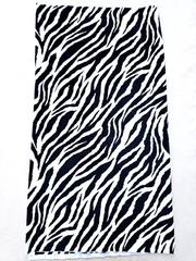 Black White ZEBRA STRIPE Minky Fabric Remnant Animal Pattern Safari 28in X 62″W