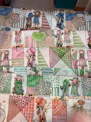 Vintage Holly HObbie fabric lot of 8 squares each 21″ 4 colors