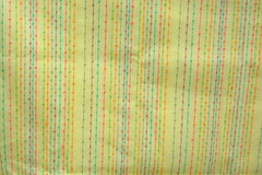 1.75 yards colorful yellow cotton fabric embroidered lines/dots 44″ wide