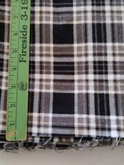 SUPER SNUGGLE FLANNEL FABRIC 100% cotton material Joann black tan plaid 7.5yds