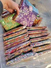 Vintage kantha bundles, Indian SARI Fabric Square, Quilting Kantha Scraps