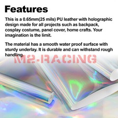 Fabric Holographic Orange Cloth Vinyl Weave PU Faux Leather Iridescent Craft DIY