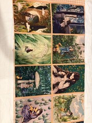 1 yard Hand Tea Dyed Vintage Fabric