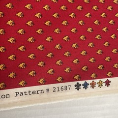 Moda Fabric Red Foulard Yellow Leaf/Fire Flames “Lorraine” American Jane 75×45”