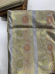 Red Gold silk brocade upholstery fabric by the yard jacquard fabric for dress