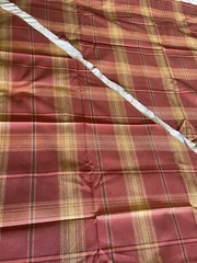 Vintage Fabric Tartan Plaid Brandy Wine – Original Tag From Portugal – 3 PCs