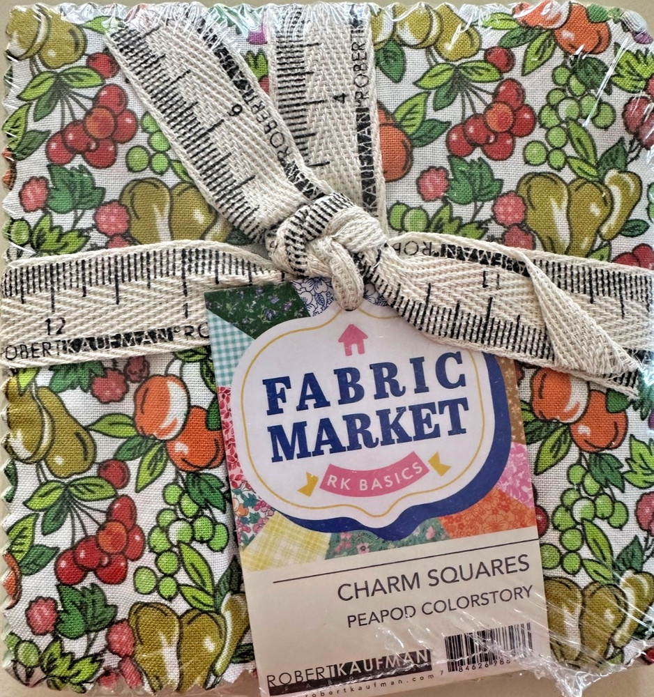 FABRIC MARKET CHARM PACK BY ROBERT KAUFMAN 5X5 42PC