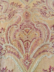 Gold Damask Cream & Cinnamon Accent Colors Small Scale Pattern 6.25 Yards