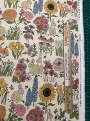 MODA My Secret Garden 100% cotton fabric by yard 36×44 20982 11 Flowers Bunnies