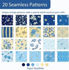 Jelly Roll Fabric,40 Pcs Blue Cotton Quilting Fabric Strips,2.5″x 45″ Pre-Cut…