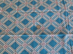 4905. 2 Vtg. GEOMETRIC BLUE Quilting COTTON FEEDSACK PANELS – 36″ x 44″ each