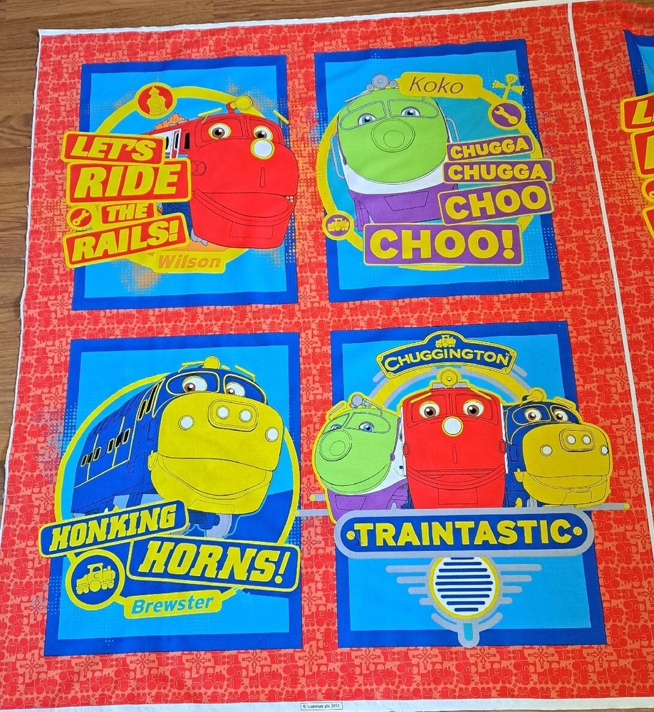 2011 Chuggington Traintastic 35″ X 42″ 100% cotton fabric #805