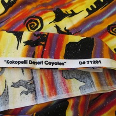 Cotton Fabric Southwestern Colorful Kokopelli Desert Coyotes Sky 1yd 29″ x 44