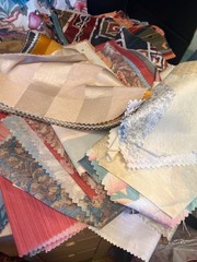 Vintage Fabric Remnants Assorted Patterns & Colors Sewing Crafting 5lbs
