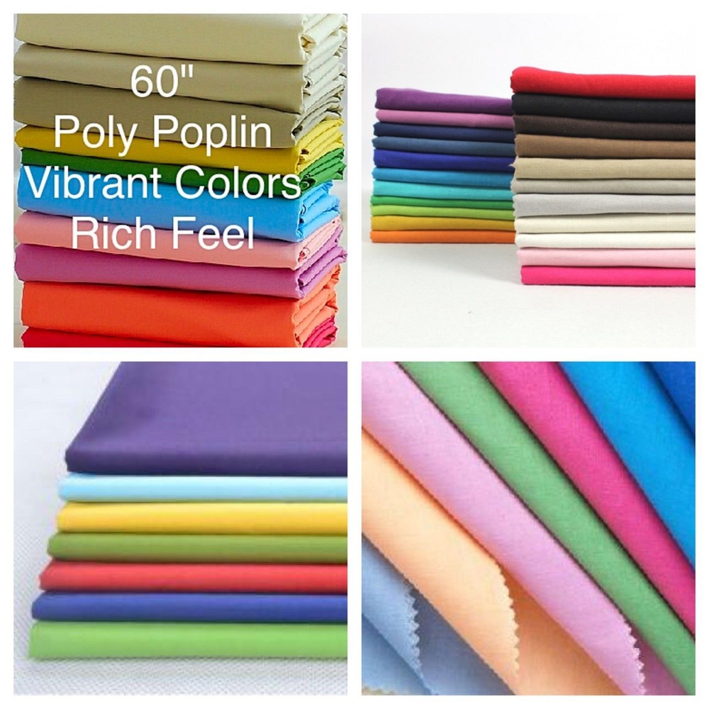 10 YARDS POLYESTER FABRIC PolyPoplin Quality TABLE Event Party DRESS 60″ inch