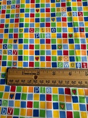 3.5 yds x 44” Lil Ones Dena Designs Colorful Squares Cotton Fabric Unisex Baby