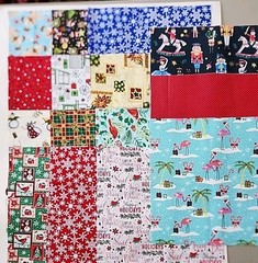 10″ Pre-Cut Christmas Fabric Squares 30 Pieces – 2 each of 15 Designs Vtg /Mod