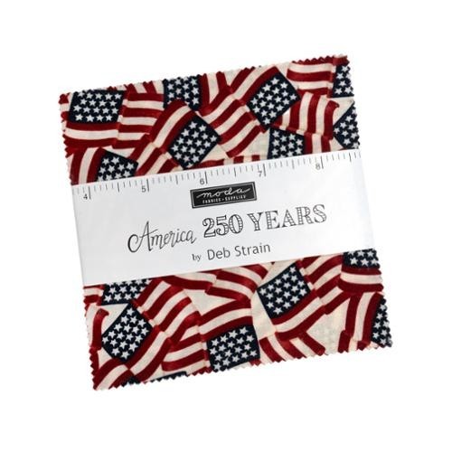 5″ Charm Pack – America 250 Years Deb Strain Moda Cotton Fabric Precuts M518.14