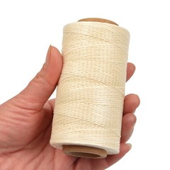 Waxed Thread 284 Yards 150D 0.8MM Leather Sewing 0.8 millimeters, Off-White