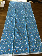 Snoopy Woodstock Peanuts Comics Characters Dogbowl Fabric Print: 19 1/2” x 43”