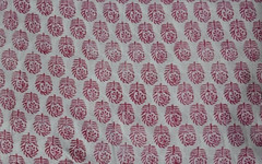 White & Pink Hand Block 10 Yard Fabric 100%Cotton NO TARRIF CHARGES 100%✅ KK16