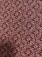 Circa 1800’s Little Flowers Tan & Burgundy 100% cotton Fabric per yd Calico