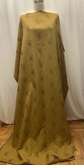 All Cotton Damask Mustard Gold Textured Floral Rose Fabric 1 Yard 16″ Long 48″ W