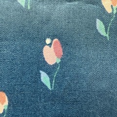 Vintage Stanley King Studio Blue Pink Chintz Fabric 2 yards +16″x 54″w