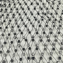 Crystal Fishing Net Mesh Fabric Diamante Hollow Out for Dress Top Bag By Meyer