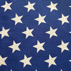 ROYAL BLUE STAR SPANGLED POLY COTTON FABRIC ONE INCH WHITE STAR 58″ BY THE YARD